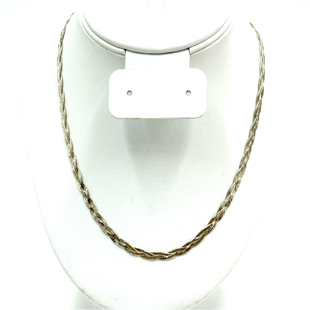 Vintage Karizia Spa Sterling Silver Italy Double Stranded Braided Necklace
